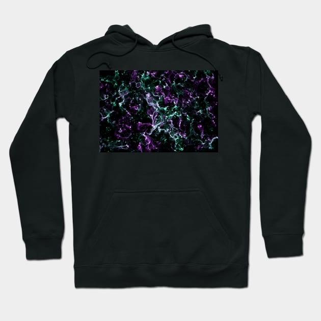 Purple and green nebula Hoodie by Nerdiant